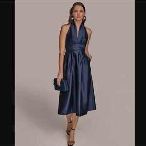 Donna Karan Navy Blue Midi Dress